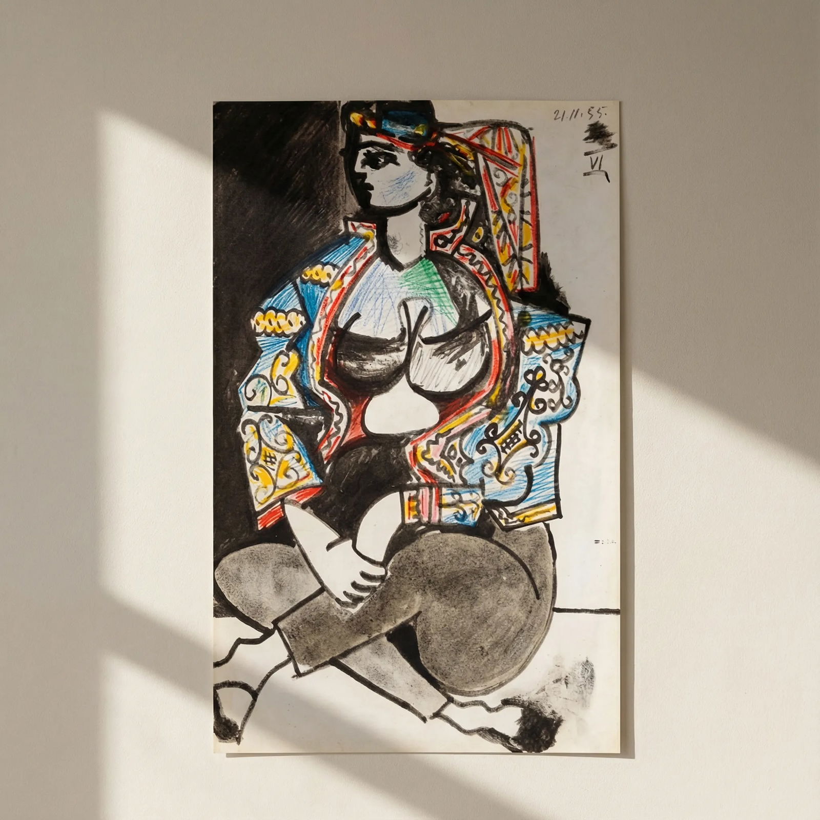 Picasso Sketchbook Carnet de la Californie Print # 6 dated 21 /11/1955: Title: Picasso Sketchbook Carnet de la Californie Print # 6 dated 21 /11/1955 Description: Title: Untitled No 6 dated 21/11/1955 Artist: Pablo Picasso Country: Spain Medium: offset print Marks: Number