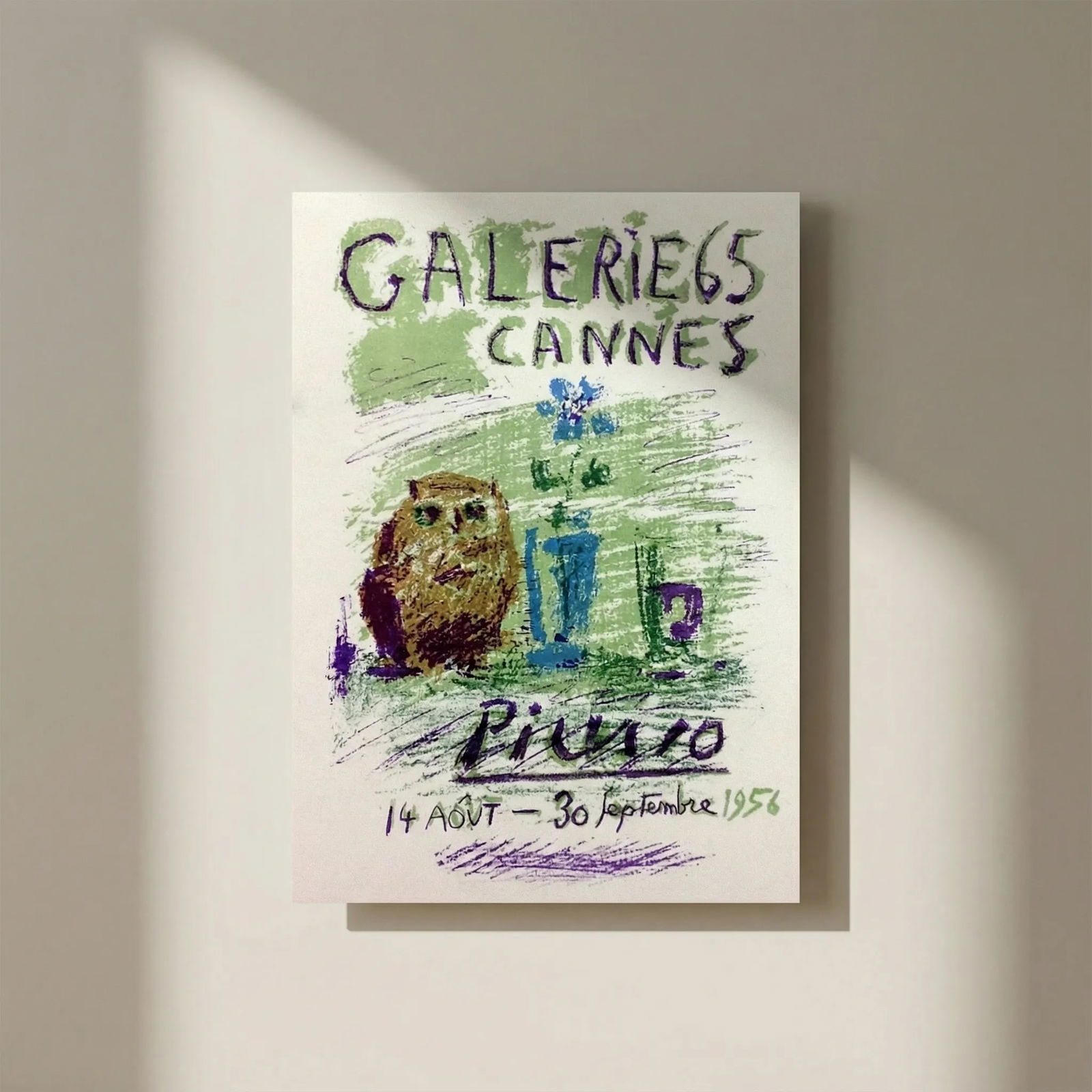 Picasso Lithograph 78 Galerie 65 Cannes Art in posters: Title: Picasso Lithograph 78 Galerie 65 Cannes Art in posters Description: Title:? Galerie 65 Cannes Artist: Pablo Picasso Country: Spain Medium: Lithograph - 78 Paper size: 12.50 X 9.50 inch Printed: