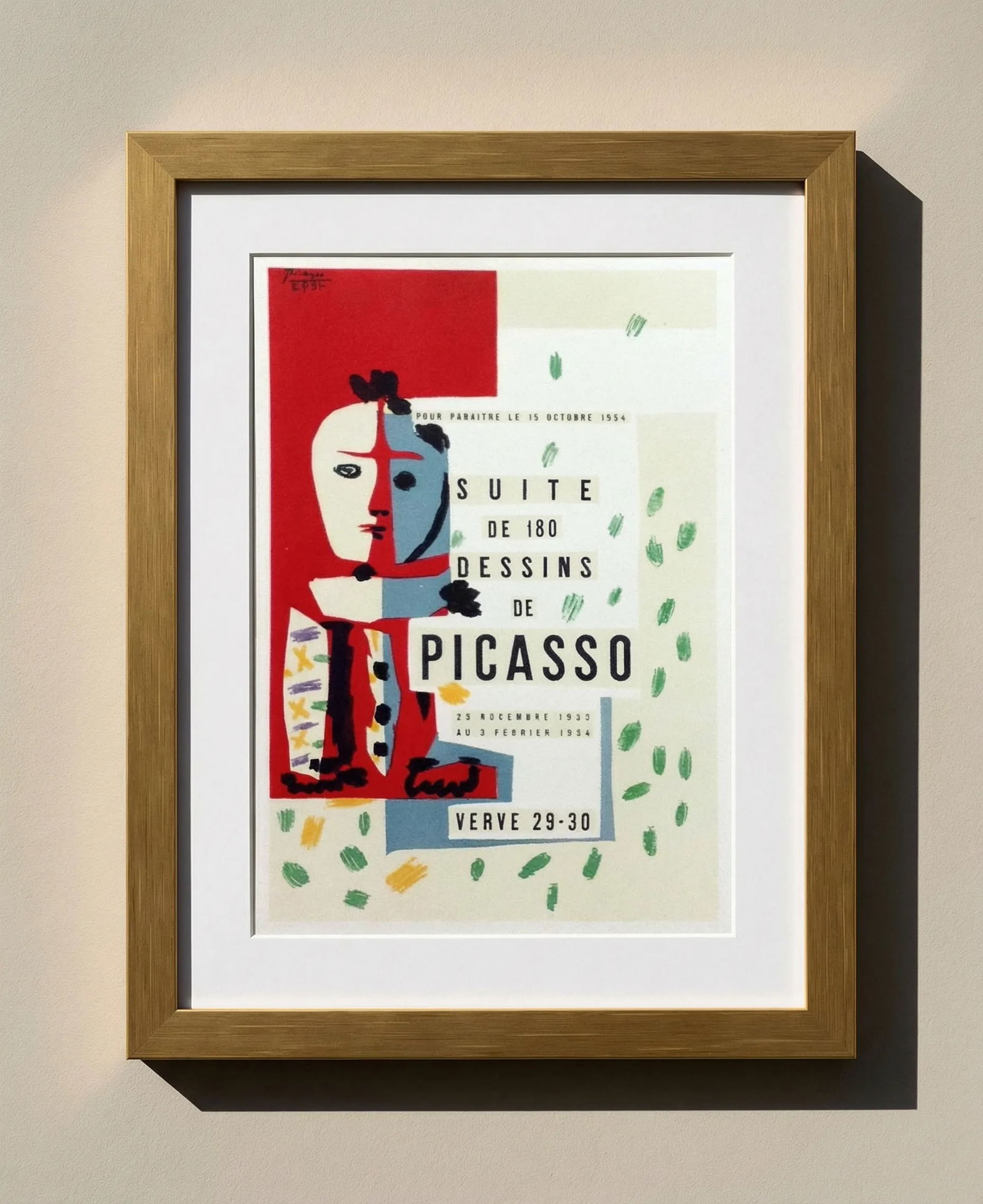 Picasso Lithograph 72 Suite de 180 Dessins Art in posters framed: Title: Picasso Lithograph 72 Suite de 180 Dessins Art in posters framed Description: Artist: Pablo Picasso Country: Spain Title: Suites de 180 dessins Medium: Lithograph Marks: Not signed, not numbere