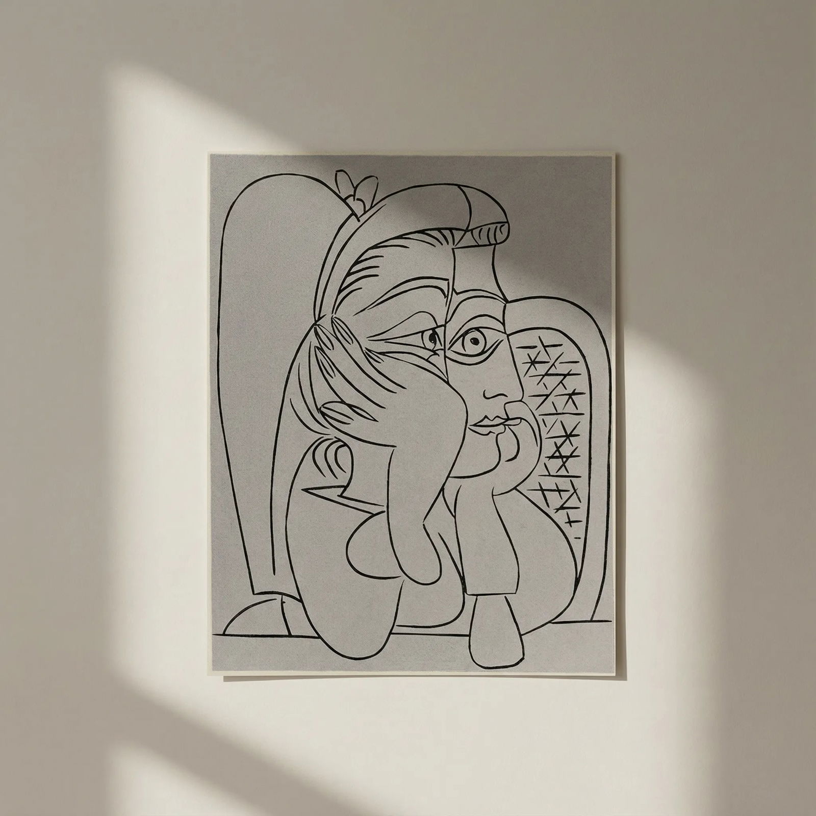 Picasso 19 Femme Accoudee: Title: Picasso 19 Femme Accoudee Description: Artist: Pablo Picasso Country: Spain Title: Femme Accoudee Medium: Multichrome - 19 Marks: Not signed, not numbered Paper size 12.50 x 15 inch on heavy pa