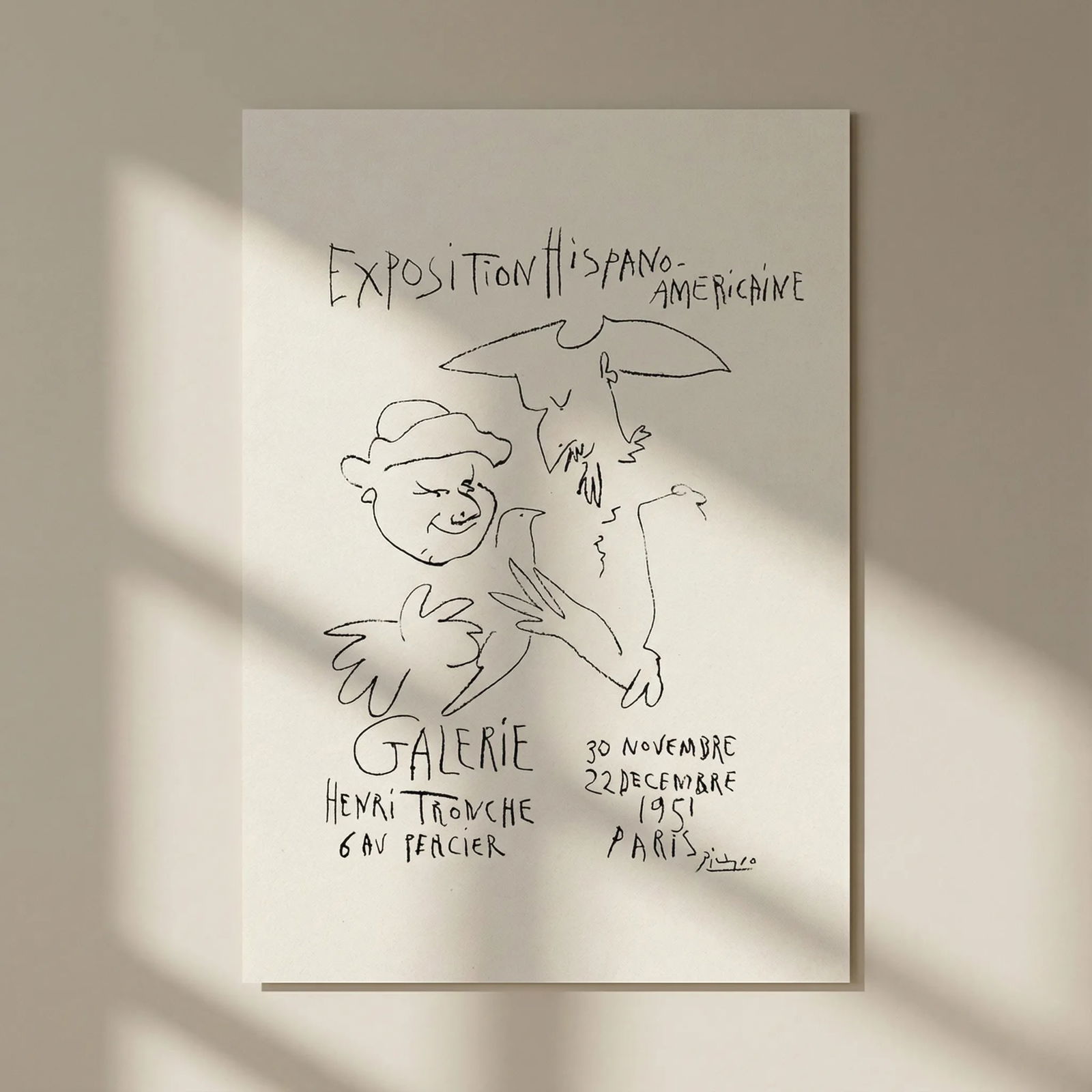 Picasso Lithograph 64 Expo Italiano Art in posters: Title: Picasso Lithograph 64 Expo Italiano Art in posters Description: Title: Expo Italiano Americain Artist: Pablo Picasso Country: Spain Medium: Lithograph - 64 Paper size: 12.50 X 9.50 inch Printed