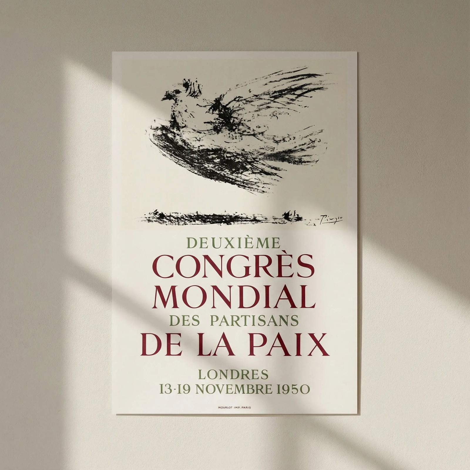 Picasso Lithograph 62 Congress mondial de la paix 1959: Title: Picasso Lithograph 62 Congress mondial de la paix 1959 Description: Title: Congress mondial Artist: Pablo Picasso Country: Spain Medium: Lithograph - 62 Paper size: 12.50 X 9.50 inch Printed: 1