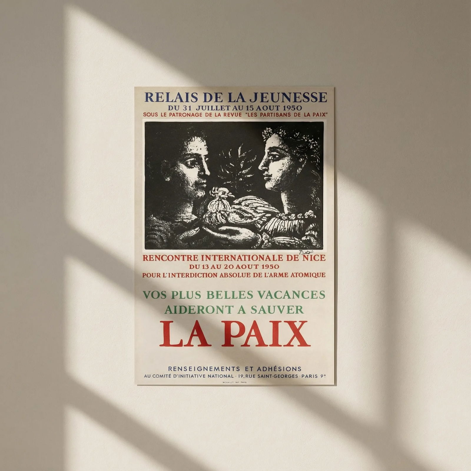 Picasso Lithograph 61 Relais de jeunesse 1959: Title: Picasso Lithograph 61 Relais de jeunesse 1959 Description: Title: Relais de jeunesse Artist: Pablo Picasso Country: Spain Medium: Lithograph - 61 Paper size: 12.50 X 9.50 inch Printed: 1959 by