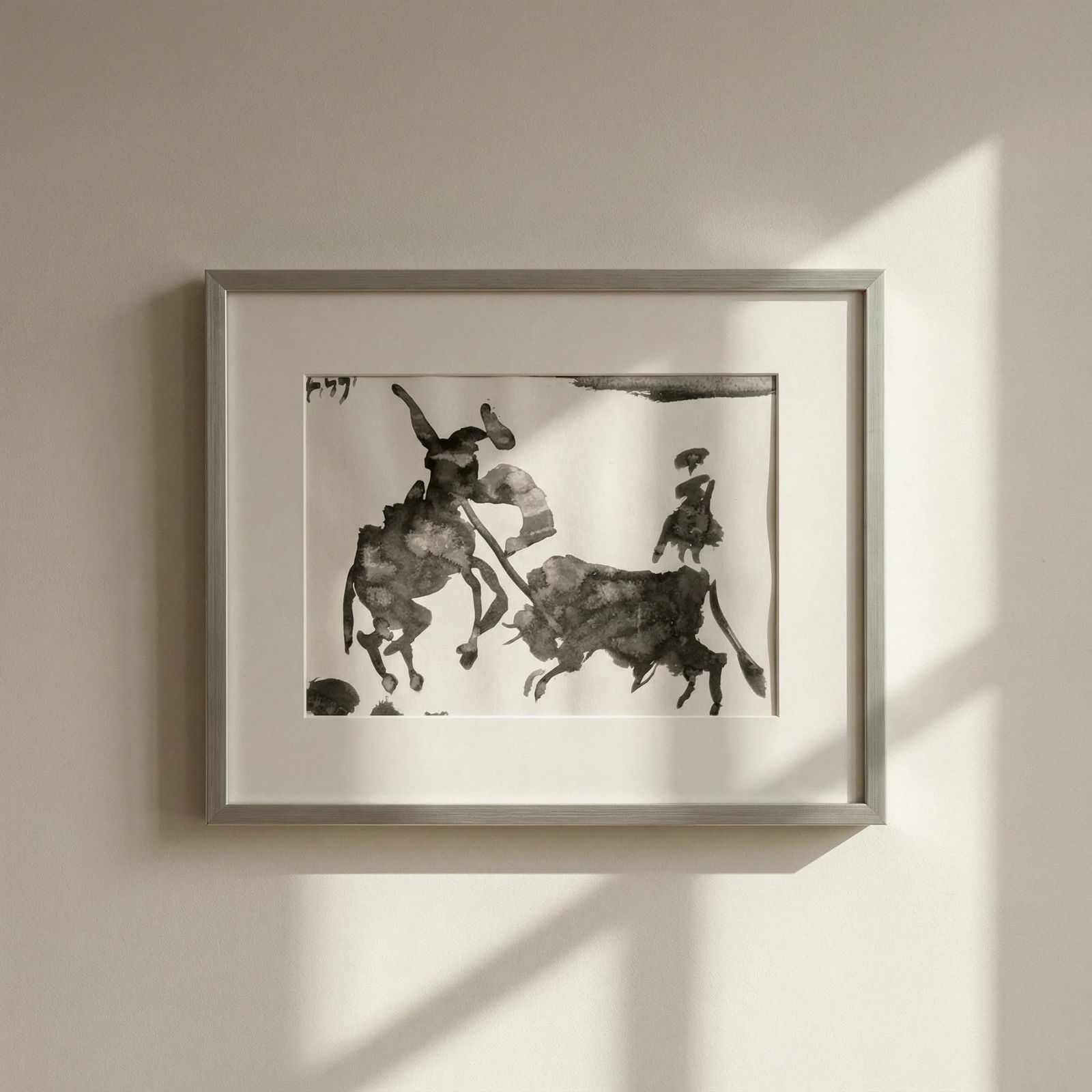 Pablo Picasso Toros y Toreros 11 dated 3-4-59 framed: Title: Pablo Picasso Toros y Toreros 11 dated 3-4-59 framed Description: Artist: Pablo Picasso Country: Spain Title: Toros y Toreros 11 dated 3-4-59 Medium: Bichromie Marks: Not signed, not numbered P