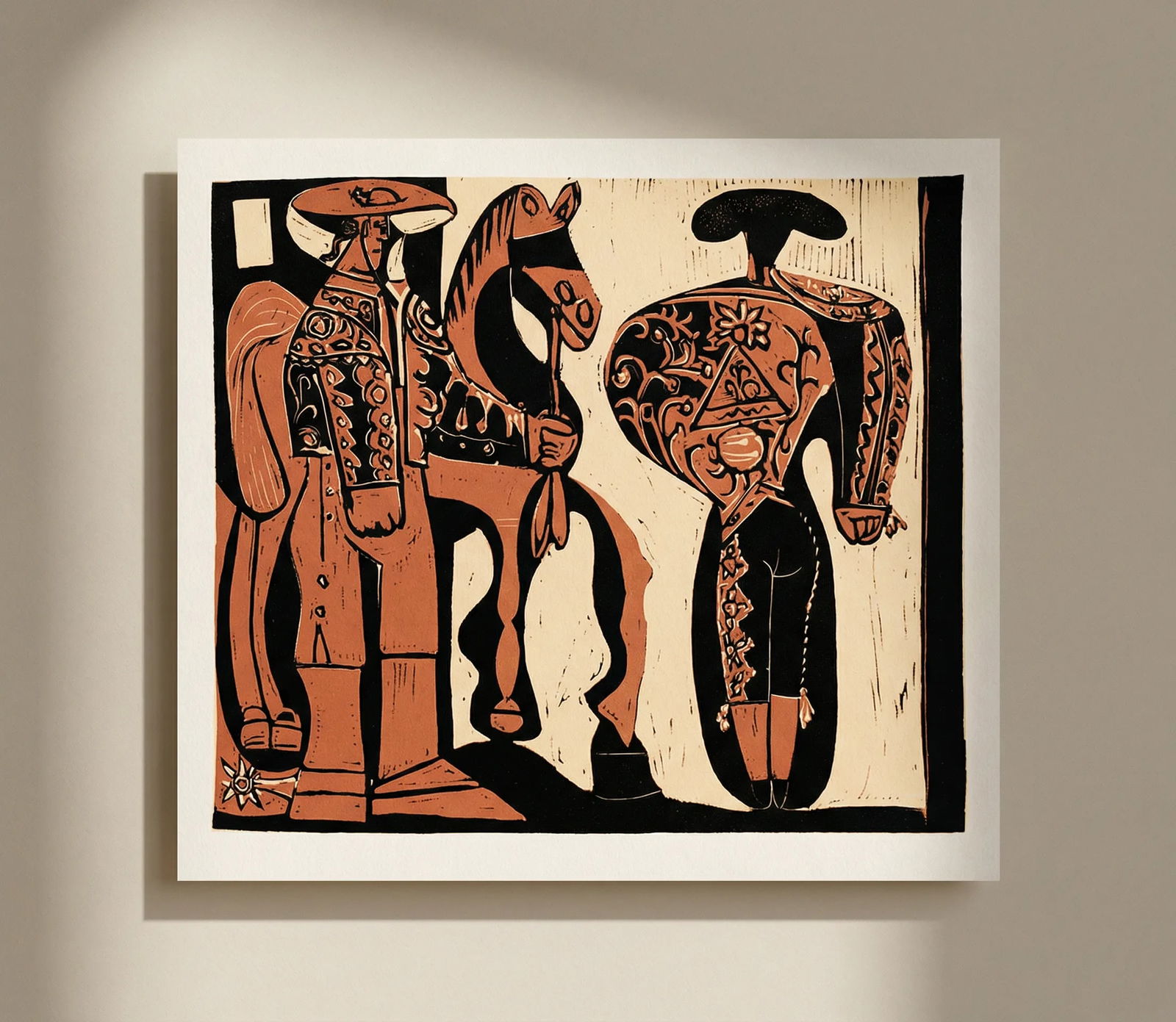 Pablo Picasso 3 Picador et Torero: Title: Pablo Picasso 3 Picador et Torero Description: Artist: Pablo Picasso Country: Spain Title: Picador et Torero Medium: Multichrome - 3 Marks: Not signed, not numbered Paper size 12.50 x 15 inch o