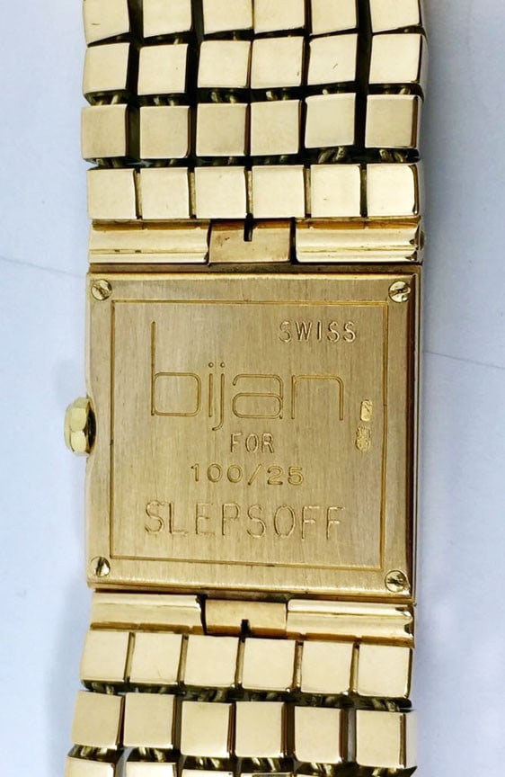 18k Yellow Gold BIJAN Ladies watch w/16ct Diamonds 25 pc out 100* EXLNT - 8