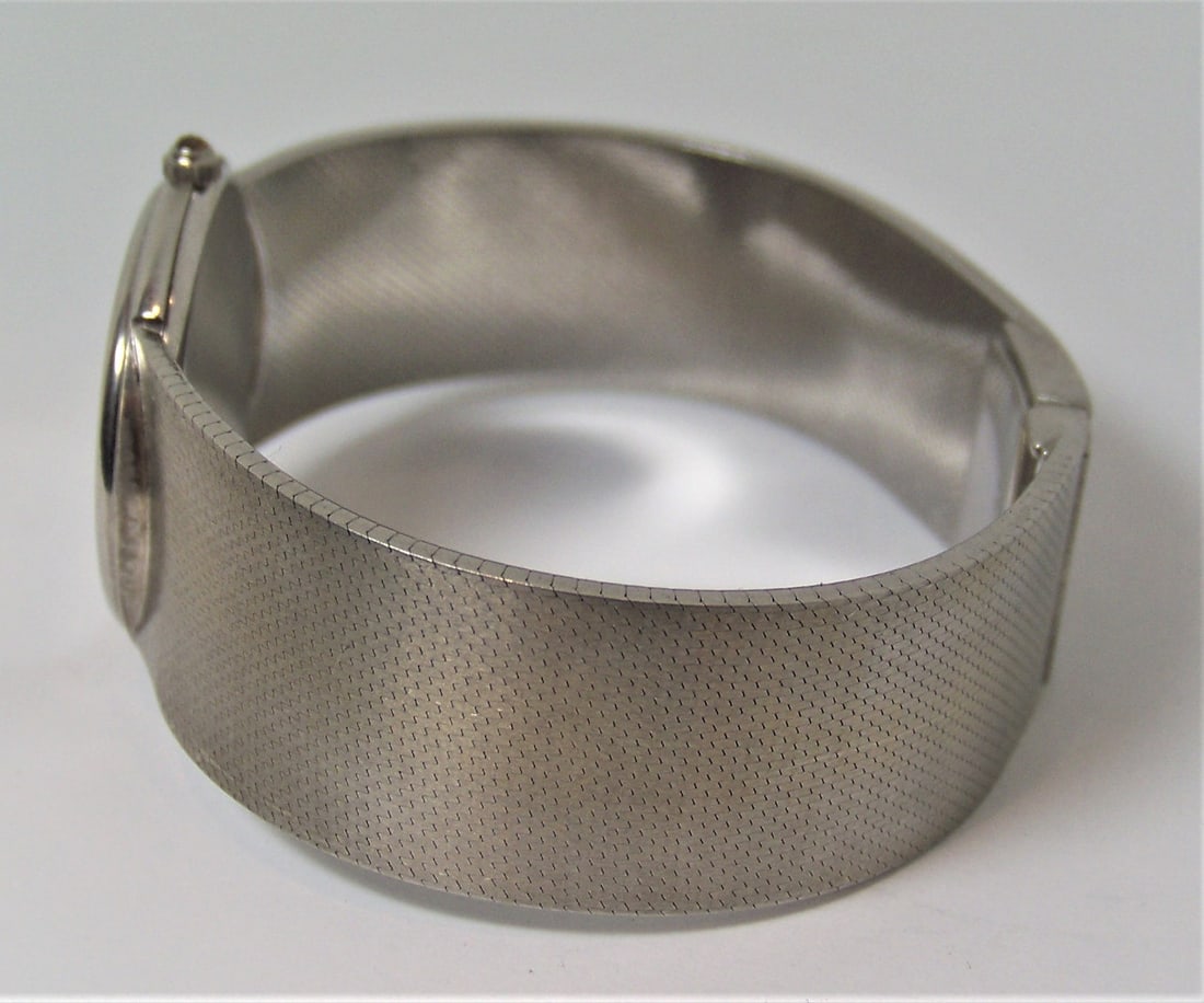 Solid 18k White Gold MOVADO by ZENITH Mens Watch TIGER Eye Dial* EXLNT - 5