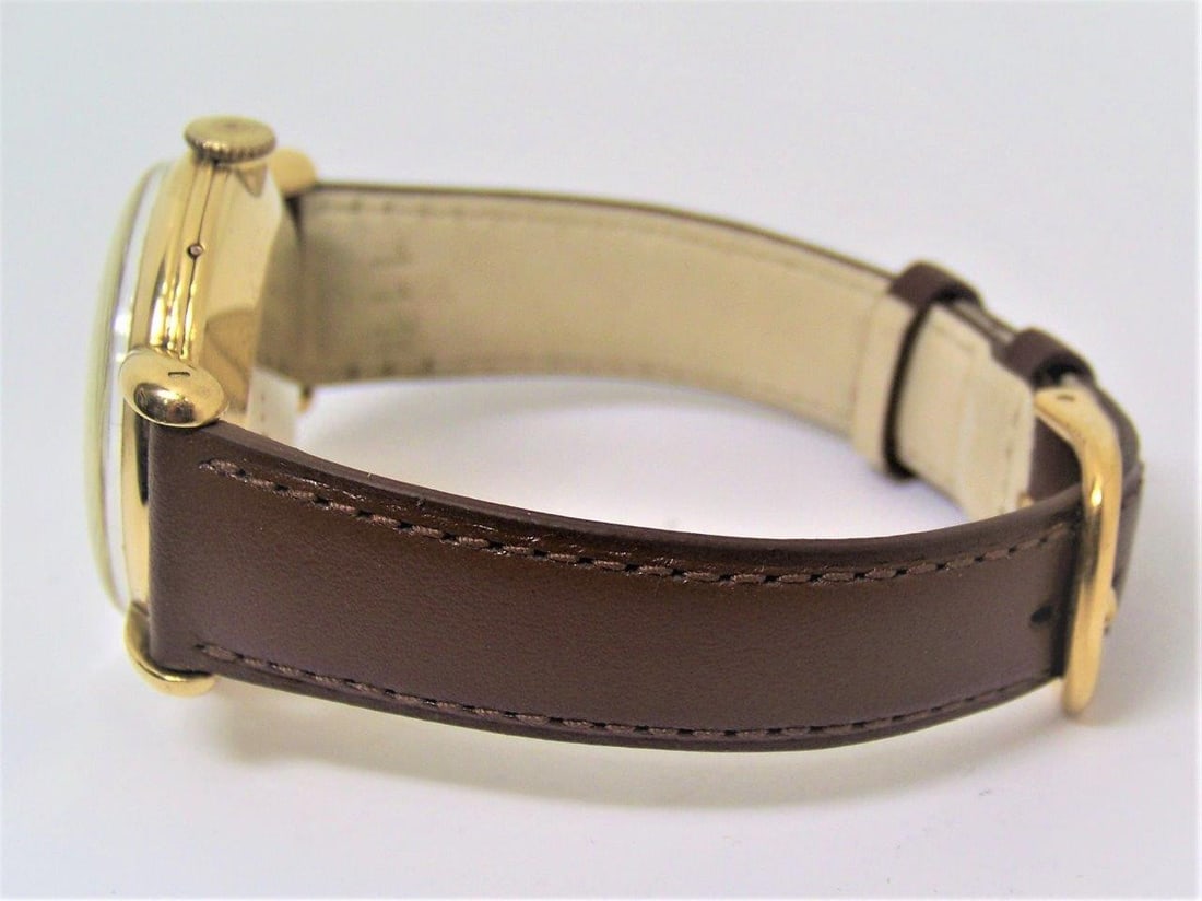 Vintage 18k Gold JAEGER-LeCOULTRE Triple Calendar Winding Mens Watch 1940s EXLNT - 4