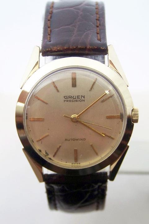 Vintage 14k GRUEN PRECISION 23J Mens Automatic Watch 1950s* EXLNT* SERVICED - 2