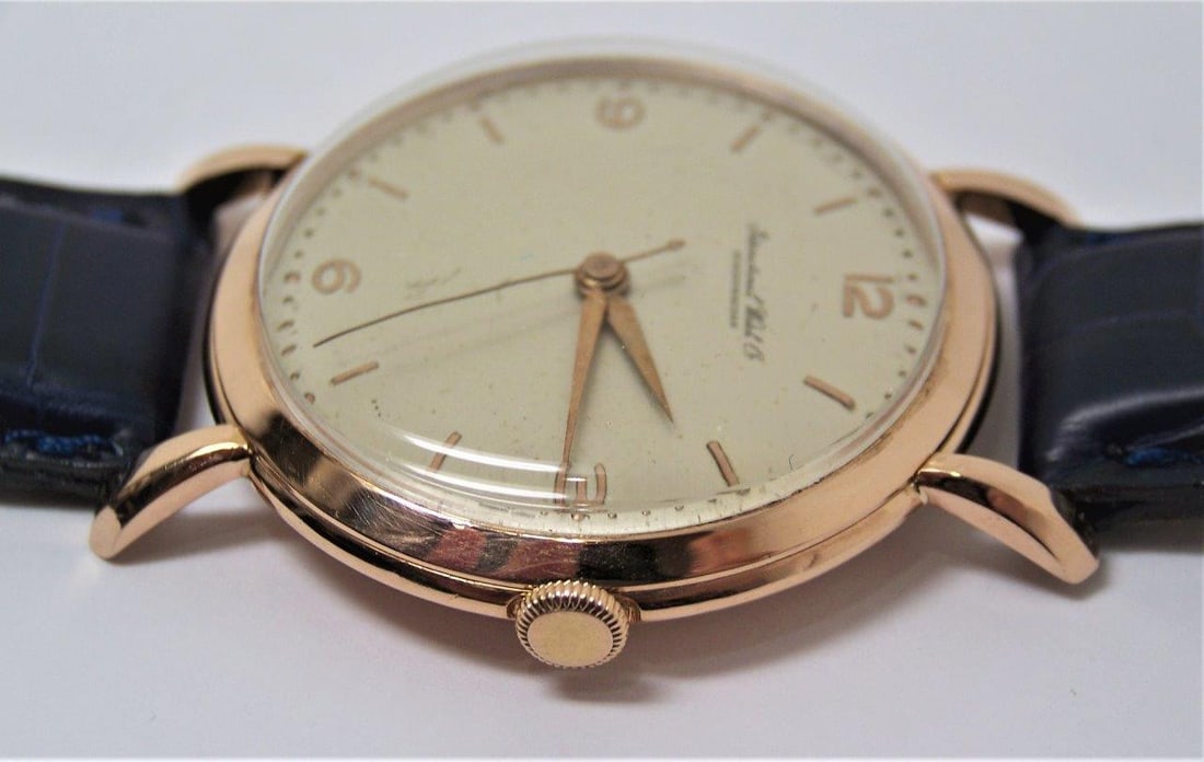 Vintage 18k Rose Gold IWC SHAFFHAUSEN Winding Watch 1950s Cal 89 SERVICED - 8
