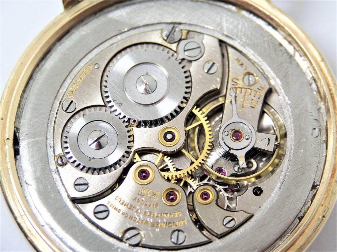 Vintage 14k LONGINES Mens Winding Watch Ref.215 c.1950s Cal 23M EXLNT - 12