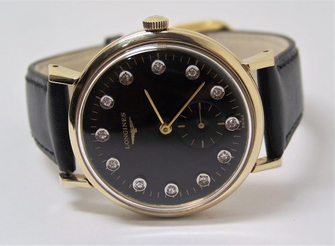 Vintage 14k LONGINES Mens Winding Watch Ref.215 c.1950s Cal 23M EXLNT - 4