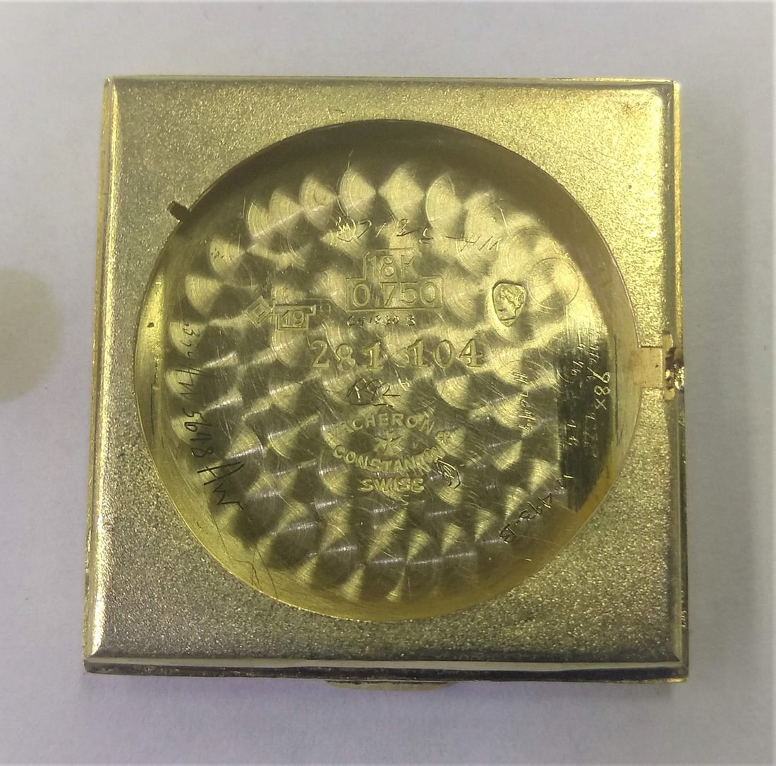 Vintage 18k Gold VACHERON CONSTANTIN Mens Winding Watch Black Dial Cal 458 EXLNT - 11