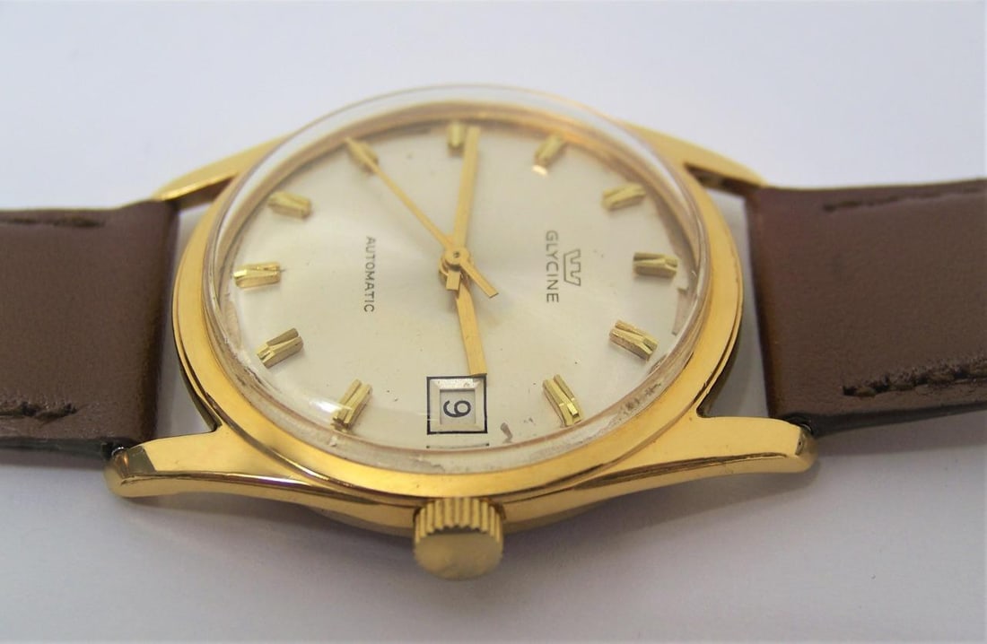 Vintage Gold Swiss GLYCINE 17J Automatic Watch 1960s Cal 2472* EXLNT* SERVICED - 9