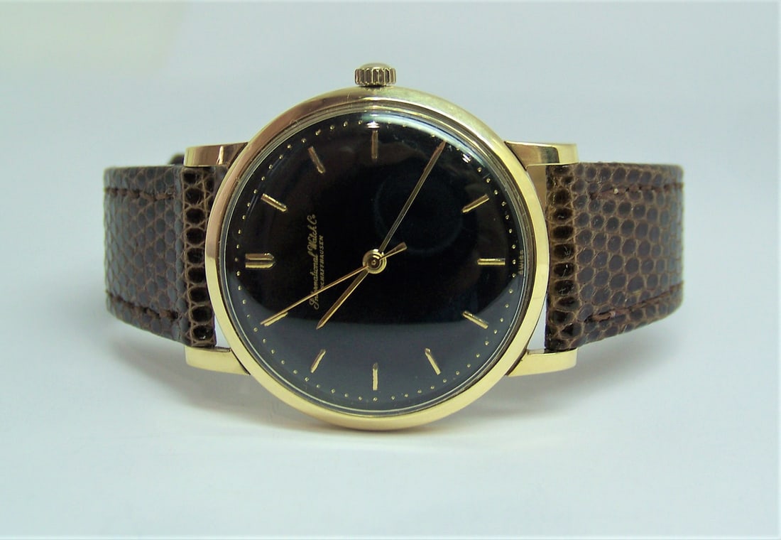 Vintage 18k Gold IWC SHAFFHAUSEN Winding Watch 1960s Cal C401 R1205 SERVICED - 2