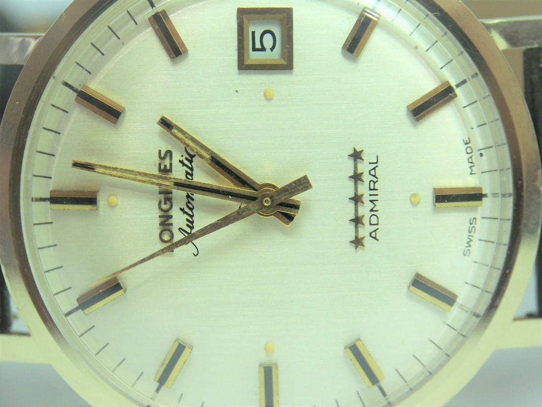 Vintage 14k LONGINES 5 Star Admiral Automatic DATE Watch 1970s Cal.2784* EXLNT - 5