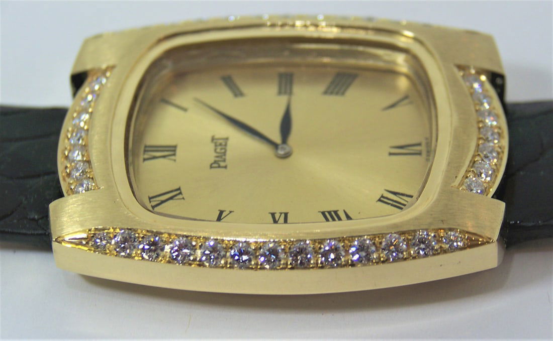 Solid 18k PIAGET Unisex Winding Watch with 1.76 ct Diamonds Ref 9741 Cal 9P2 EXLNT - 12