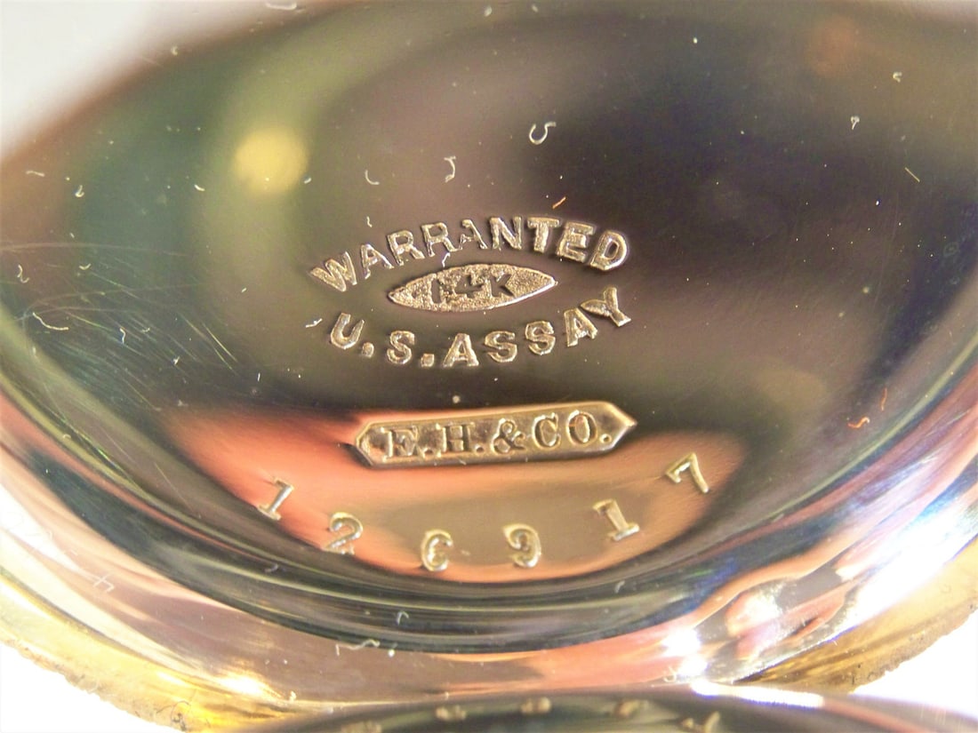 Antique Solid & Heavy 14K Gold E.HOWARD & Co BOSTON watch c.1900 HAND ENGRAVED - 11