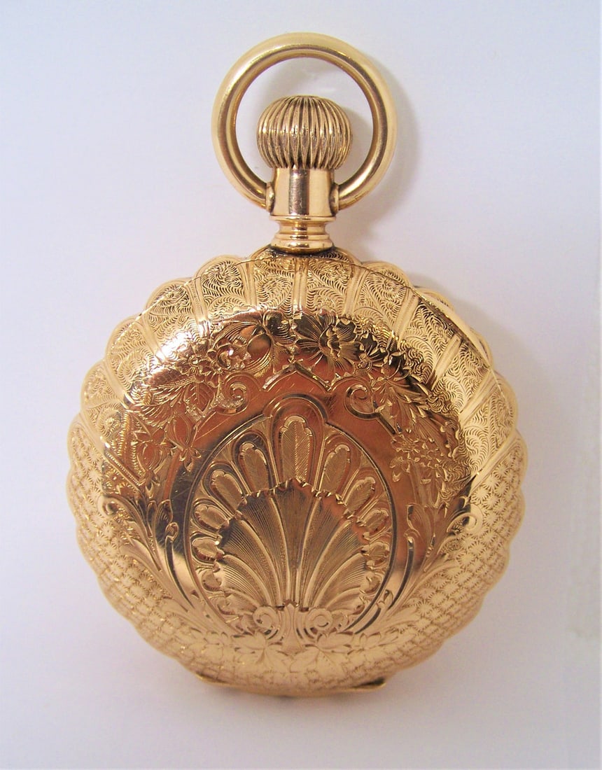 Antique Solid & Heavy 14K Gold E.HOWARD & Co BOSTON watch c.1900 HAND ENGRAVED - 3