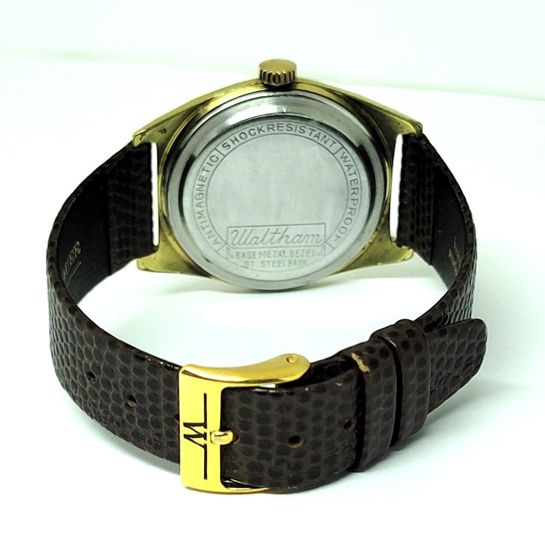 Vintage 18 GP WALTHAM Shock Resistant DATE Winding Watch Cal R614* SERVICED - 6