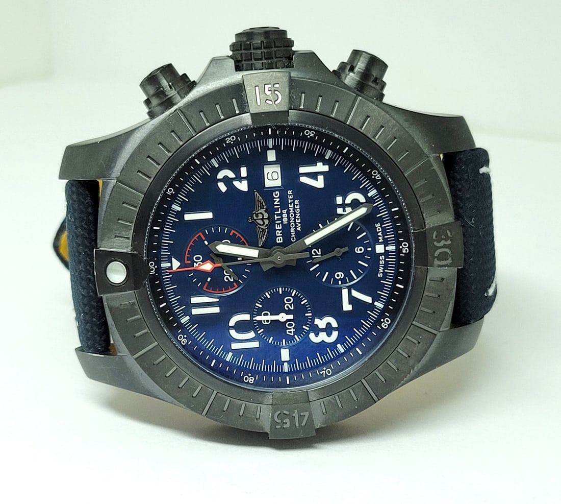 Mens BREITLING Super Avenger Black Night Mission Men's Watch V13375* EXLNT - 4