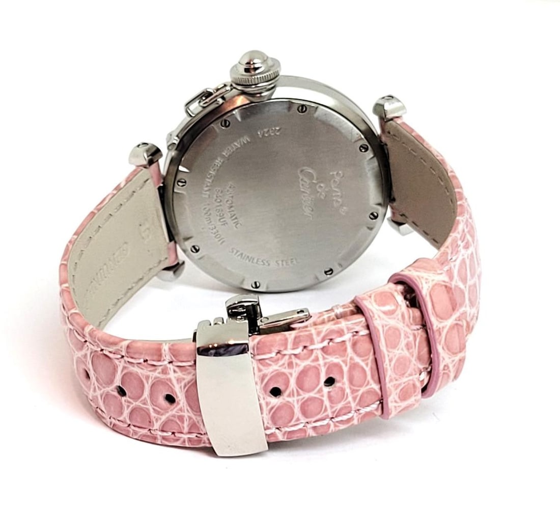 S/Steel Ladies CARTIER PASHA Automatic Watch Ref. 2324* 35.5 mm White Dial EXLNT - 7