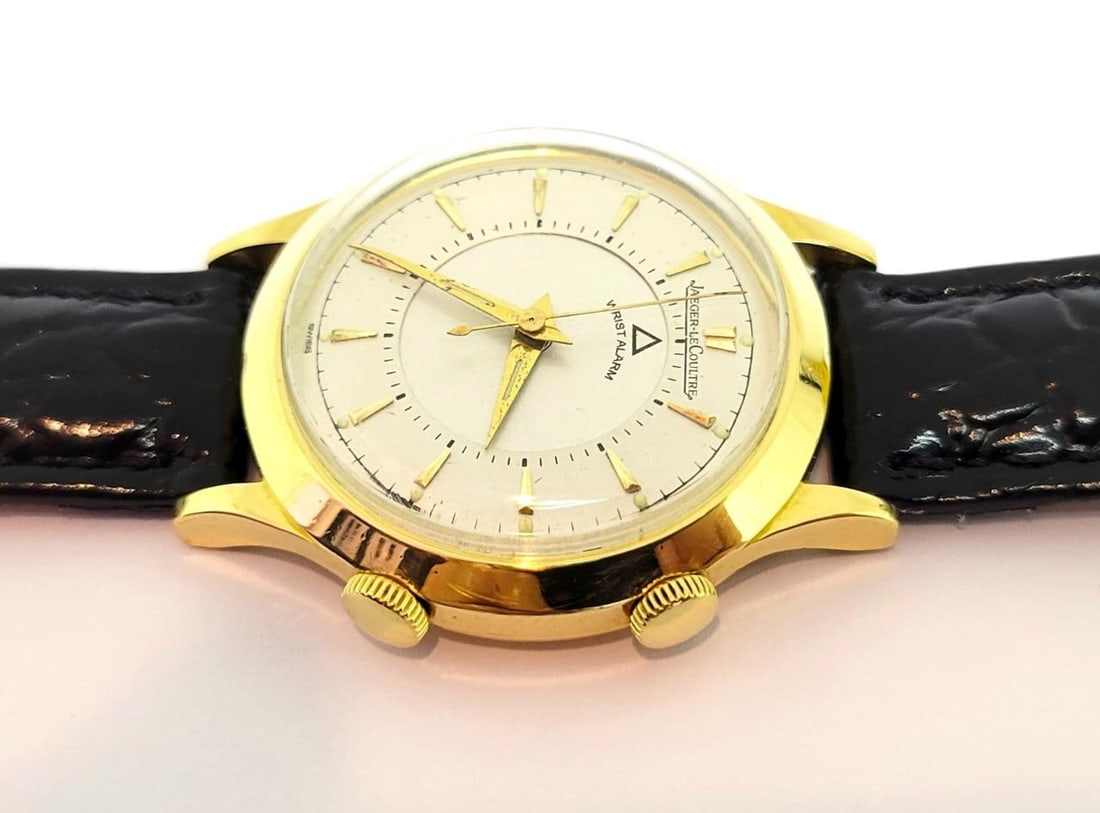 Vintage 18K JAEGER-LeCOULTRE Winding MEMOVOX Alarm Watch c.1950s Cal 489 EXLNT - 5