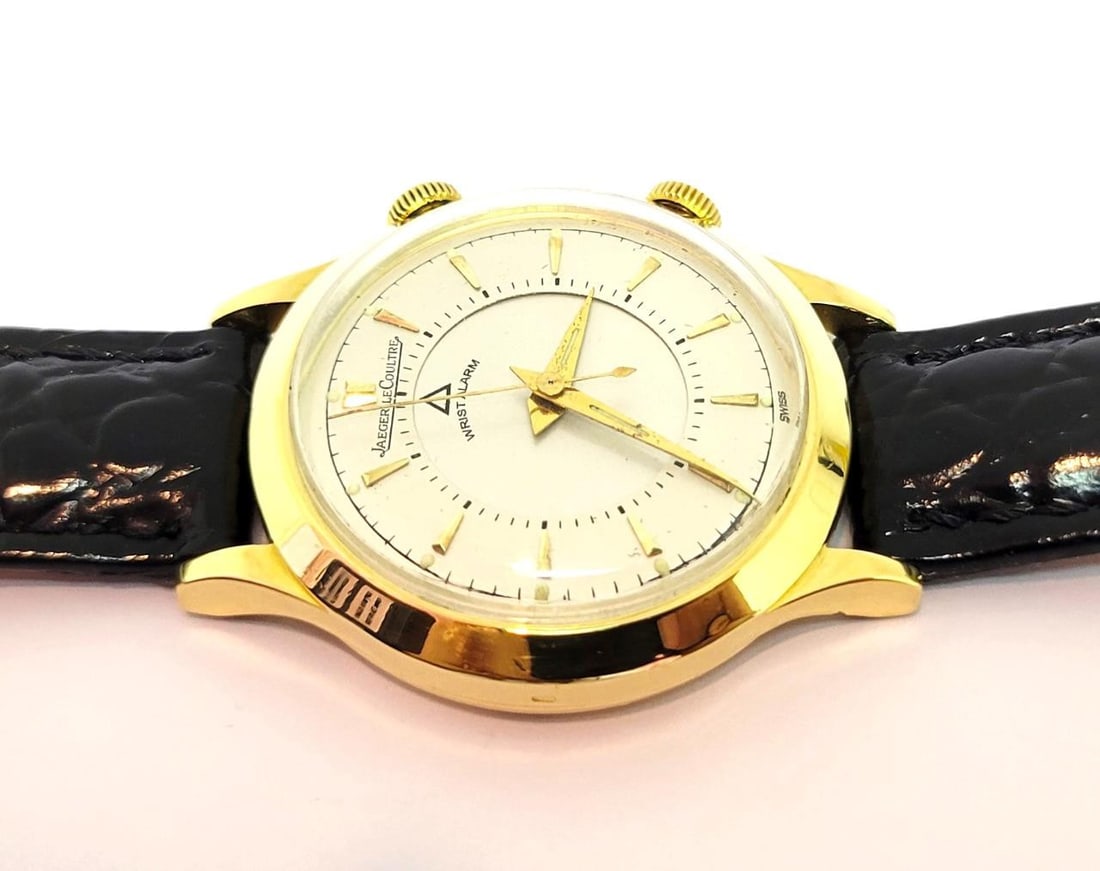 Vintage 18K JAEGER-LeCOULTRE Winding MEMOVOX Alarm Watch c.1950s Cal 489 EXLNT - 6