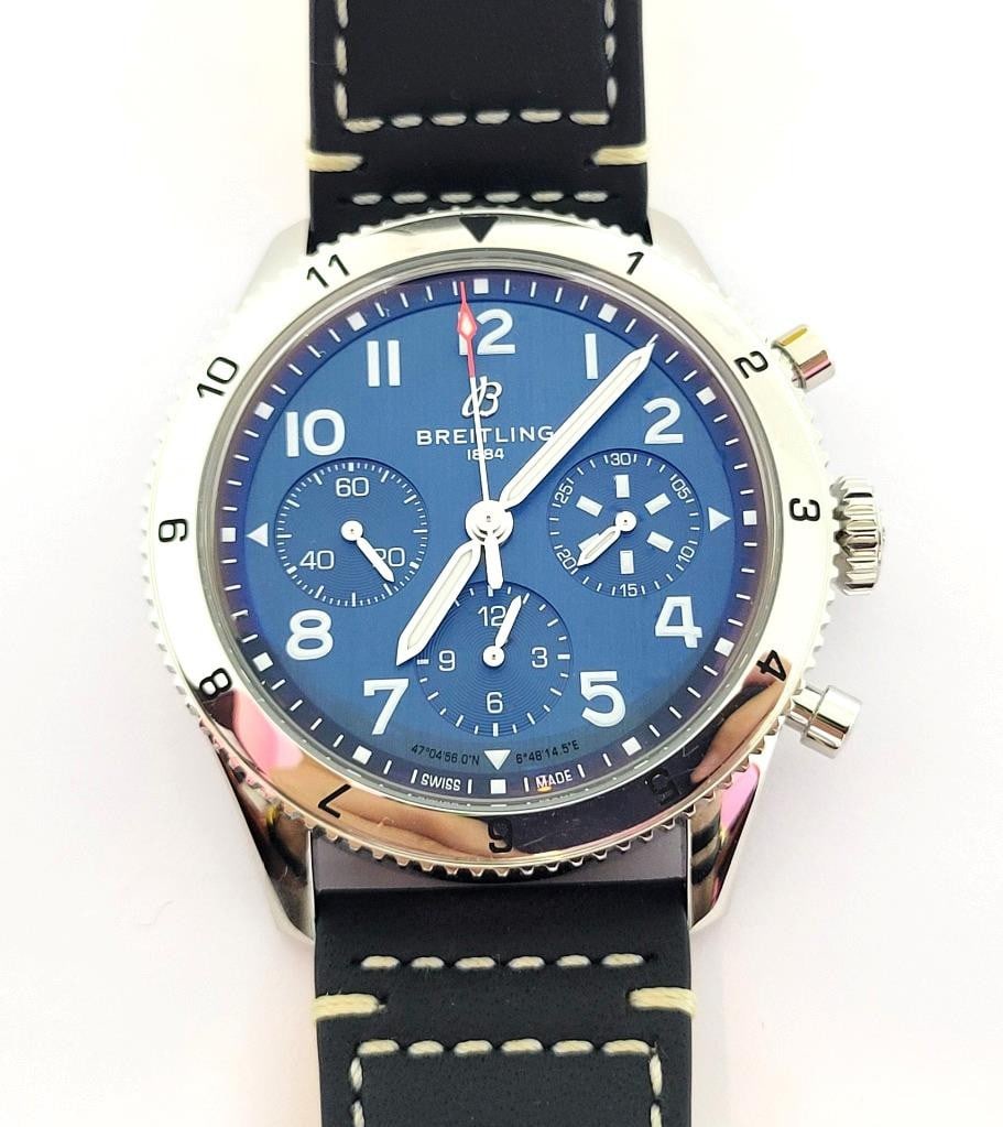 S/Steel Mens BREITLING CLASSIC AVI Chronograph Automatic Watch A23380* MINT - 4