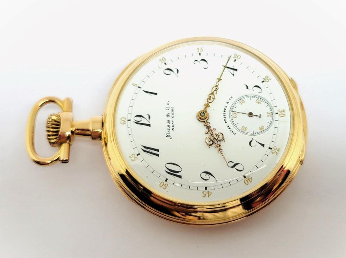 Antique 18K Gold MARCUS & Co by PATEK PHILIPPE Pocket watch c.1890* 50 mm* EXLNT - 8
