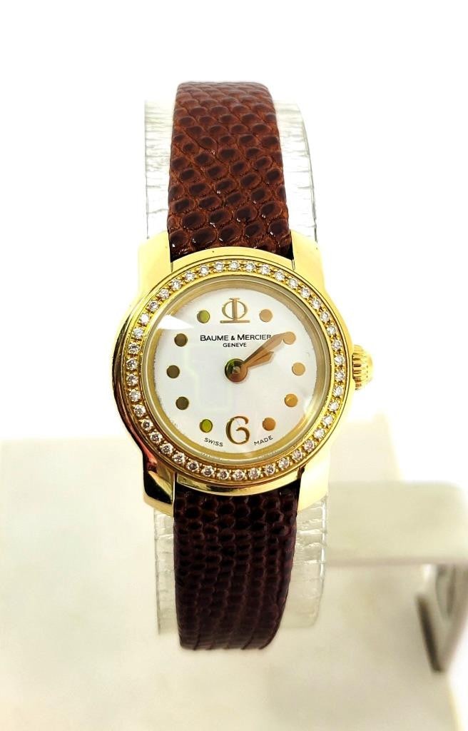 Ladies 18k BAUME & MERCIER Capeland Quartz Watch with Diamonds Ref 65440