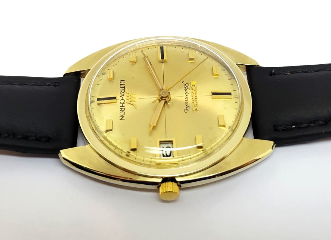 Vintage Solid 14k LONGINES ULTRA-CHRON Automatic Watch 2892 Cal.431 c.1967 EXLNT - 6