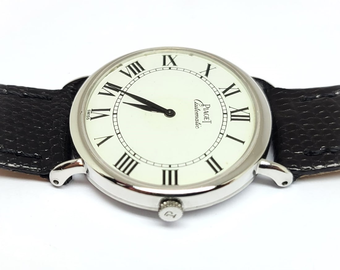 Mens 18k White Gold PIAGET Automatic Watch Ref 12502 Cal 12PC* SERVICED* RARE - 7