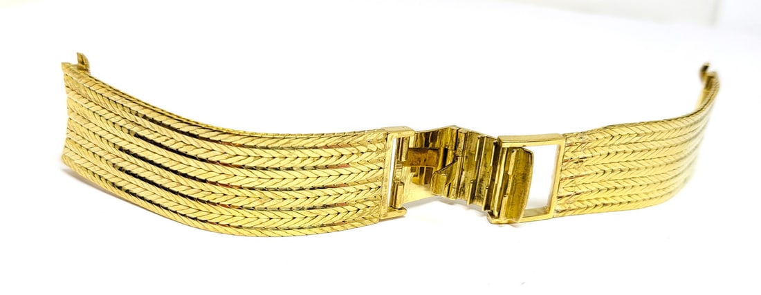 SOLID 18k Yellow VACHRON CONSTANTIN Watch Bracelet 18 mm Logs* EXLNT 45 grams - 9