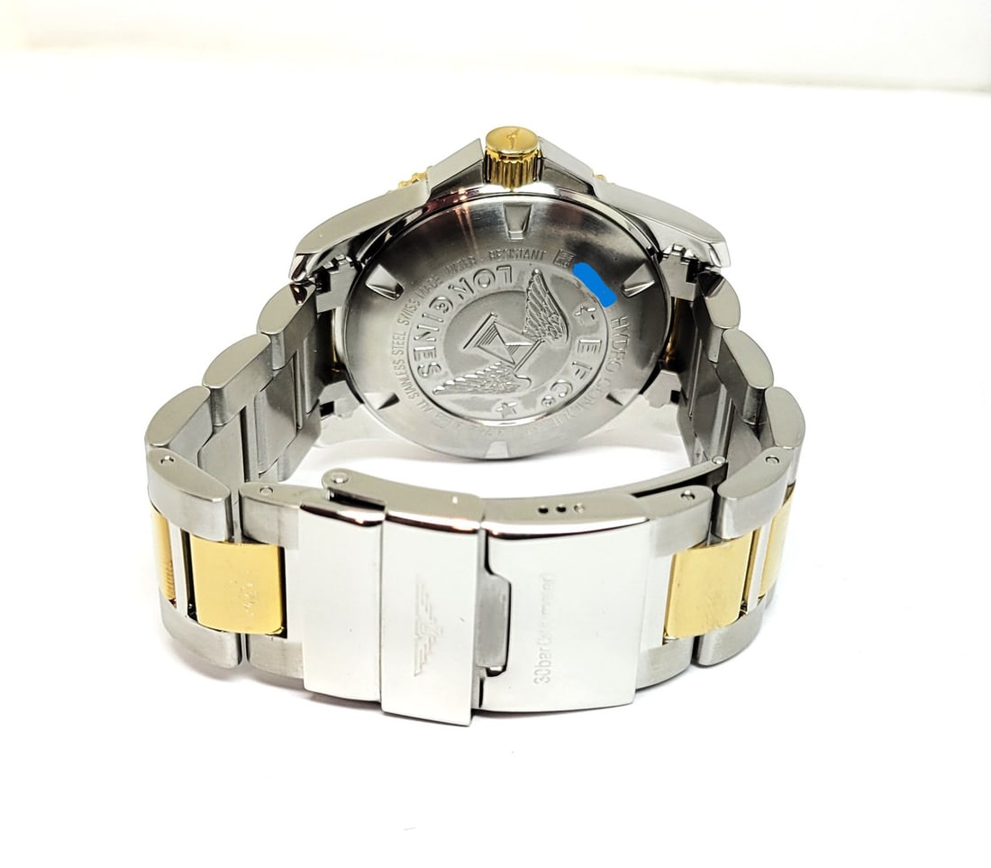 Mens Two Tone S/Steel LONGINES Hydro Conquest Automatic Black Dial Watch L3.742.3 - 6