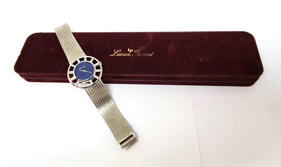 Vintage 14k White Gold LUCIEN PICCARD Ladies Winding Watch with Diamonds* EXLNT - 14