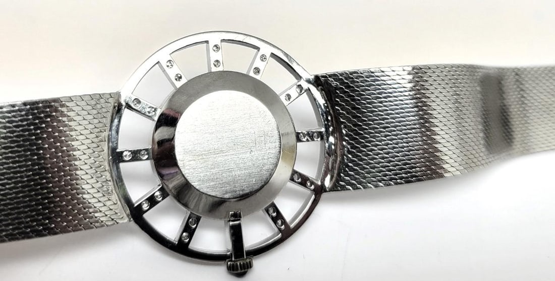 Vintage 14k White Gold LUCIEN PICCARD Ladies Winding Watch with Diamonds* EXLNT - 16