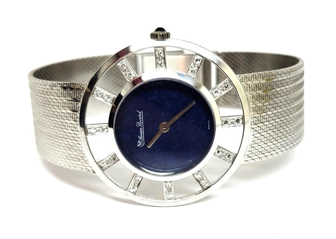 Vintage 14k White Gold LUCIEN PICCARD Ladies Winding Watch with Diamonds* EXLNT - 2