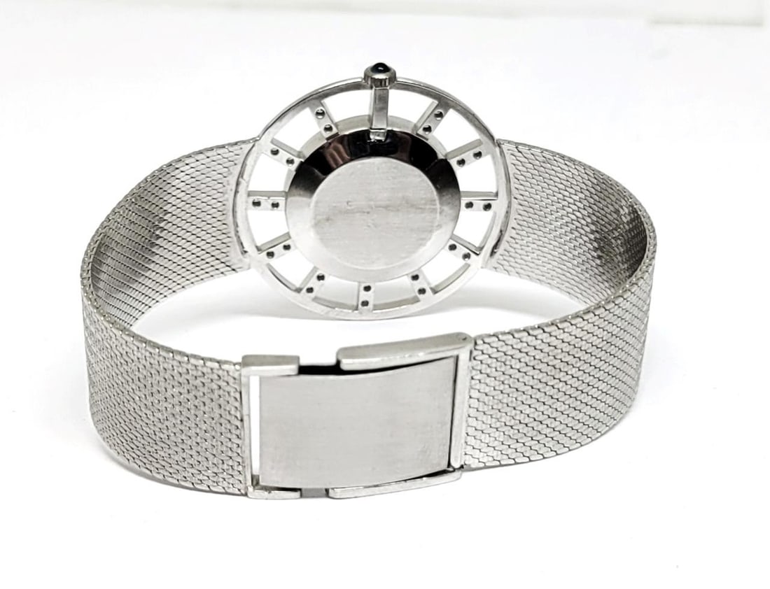 Vintage 14k White Gold LUCIEN PICCARD Ladies Winding Watch with Diamonds* EXLNT - 4