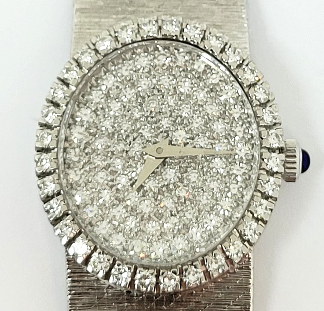 Solid 18k White Gold BAUME & MERCIER Ladies Dress Watch w/Diamonds Ref 38234 9 - 9