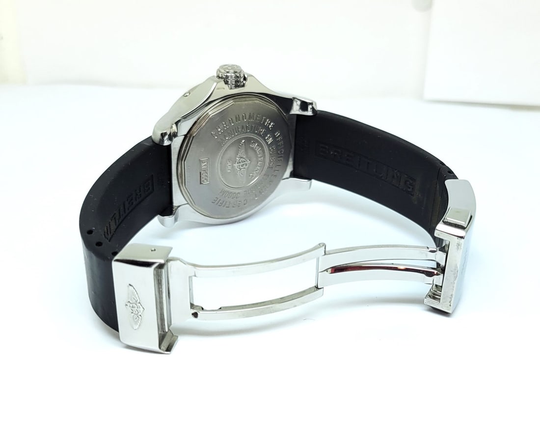 S/Steel BREITLING AVENGER SEAWOLF Automatic Watch A17330 Black Dial 45 mm* EXLNT - 9