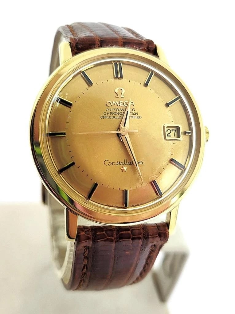 Vintage 18k OMEGA CONSTELLATION Automatic Watch c.1964 Cal.561* 168004/14 EXLNT: Vintage 18k OMEGA CONSTELLATION Automatic Watch c.1964 Cal.561* 168004/14 EXLNT Vintage 18k OMEGA CONSTELLATION Automatic Watch c.1964 Cal.561* 168004/14 EXLNT Description Vintage 18k OMEGA CONSTELLAT