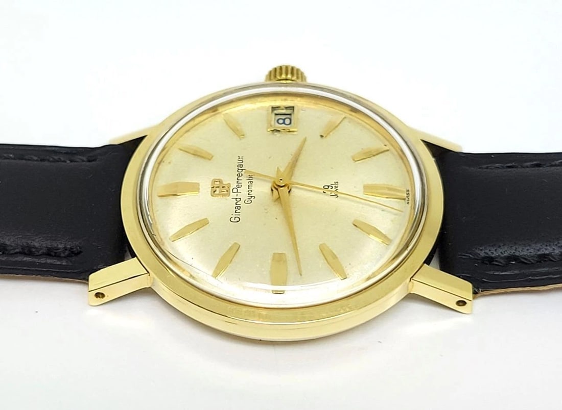 Vintage 14k GIRARD PERREGAUX Mens 39 Jewels Gyromatic Watch 1960s EXLNT SERVICED - 7