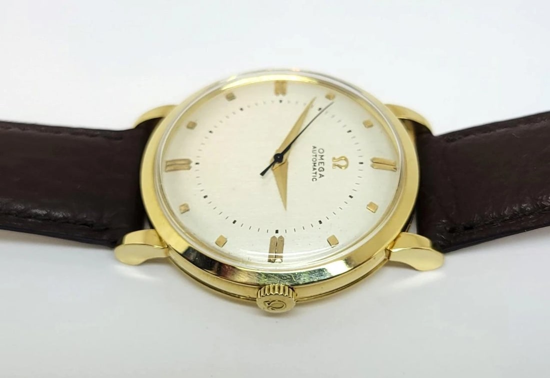 Solid 18k OMEGA Mens AUTOMATIC Watch* Cal 351 Ref 2643 c.1950* SERVICED* EXLNT - 7