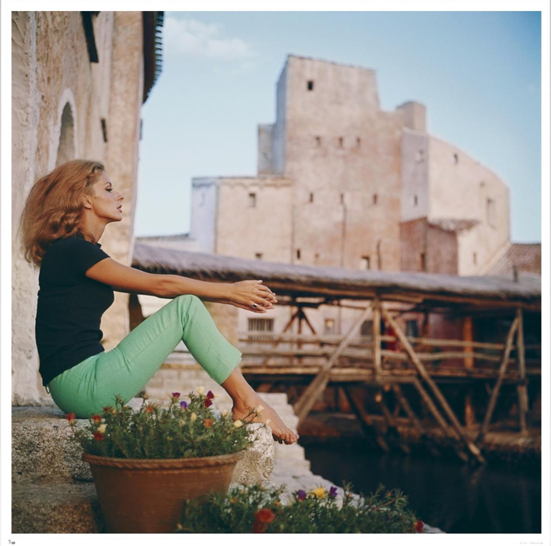 Dolores Guinness 1965 - Slim Aarons Estate Stamped: 1965 (printed later): Title: Dolores Guinness 1965 - Slim Aarons Estate Stamped: 1965 (printed later) Description: Dolores Guinness 1965 - Slim Aarons Estate Stamped Dolores Guinness catches the sun’s last rays in Co