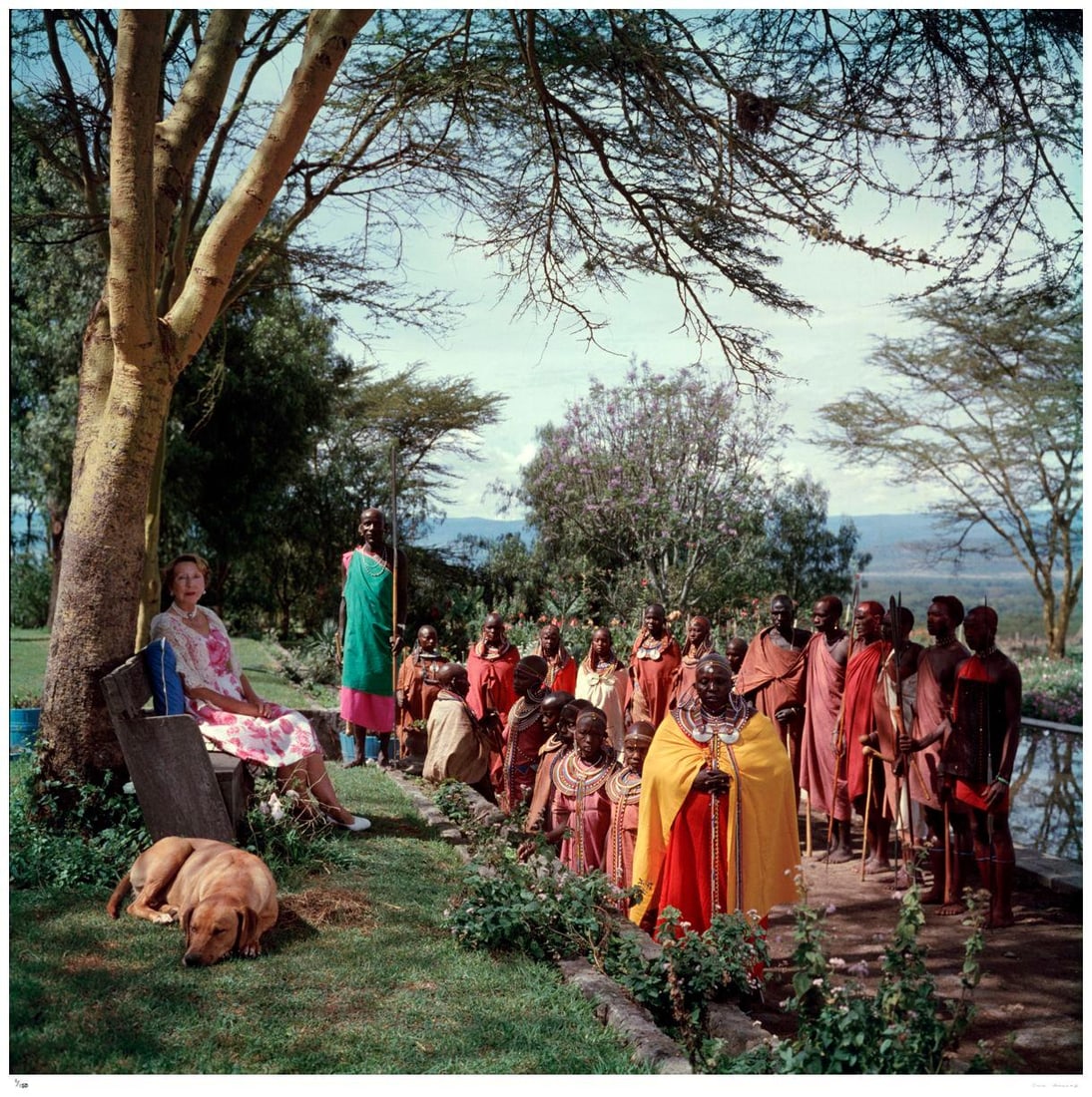 Lady Hamilton 1955 - Slim Aarons Estate Stamped: 1955 (printed later): Title: Lady Hamilton 1955 - Slim Aarons Estate Stamped: 1955 (printed later) Description: Lady Hamilton 1955 - Slim Aarons Estate Stamped Lady Hamilton rests in the shade of a tree, in the company of