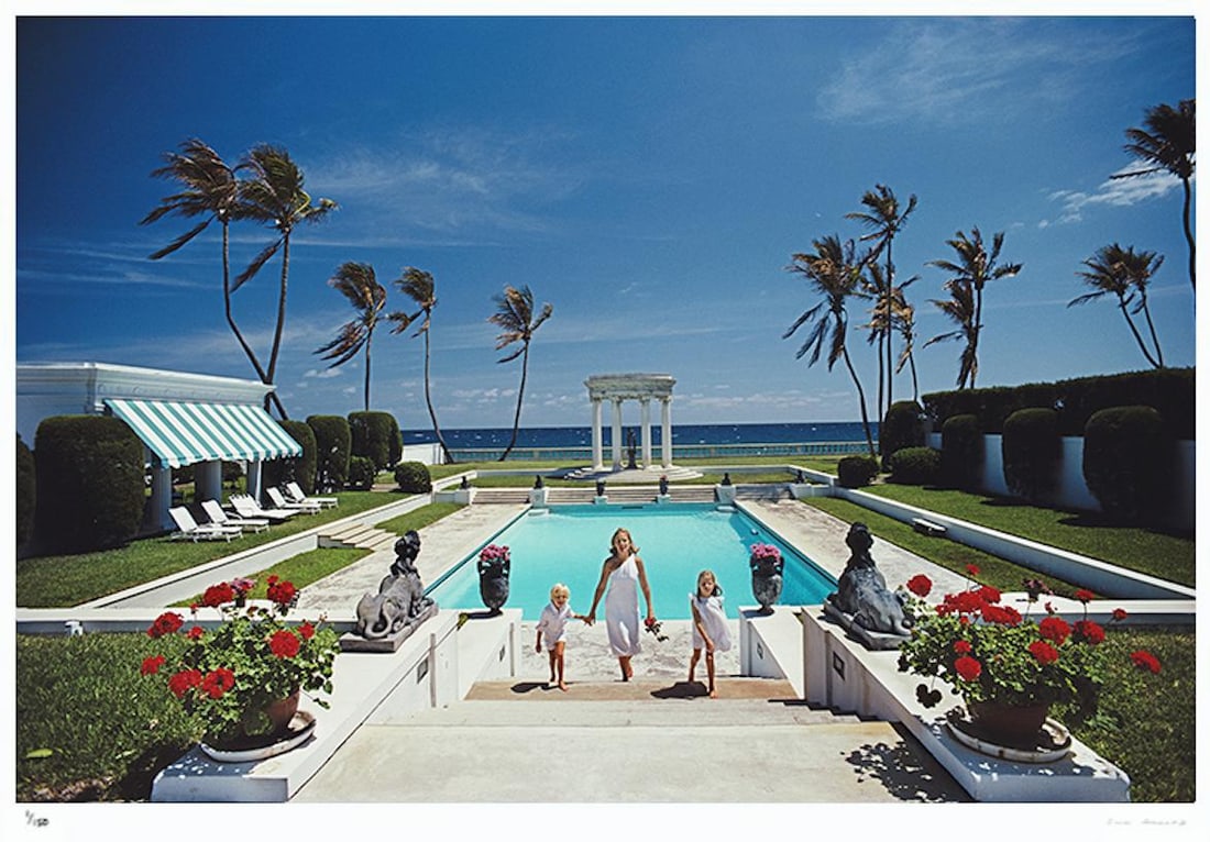 Neo-Classical Pool 1985 - Slim Aarons Estate Stamped: 1985 (printed later)