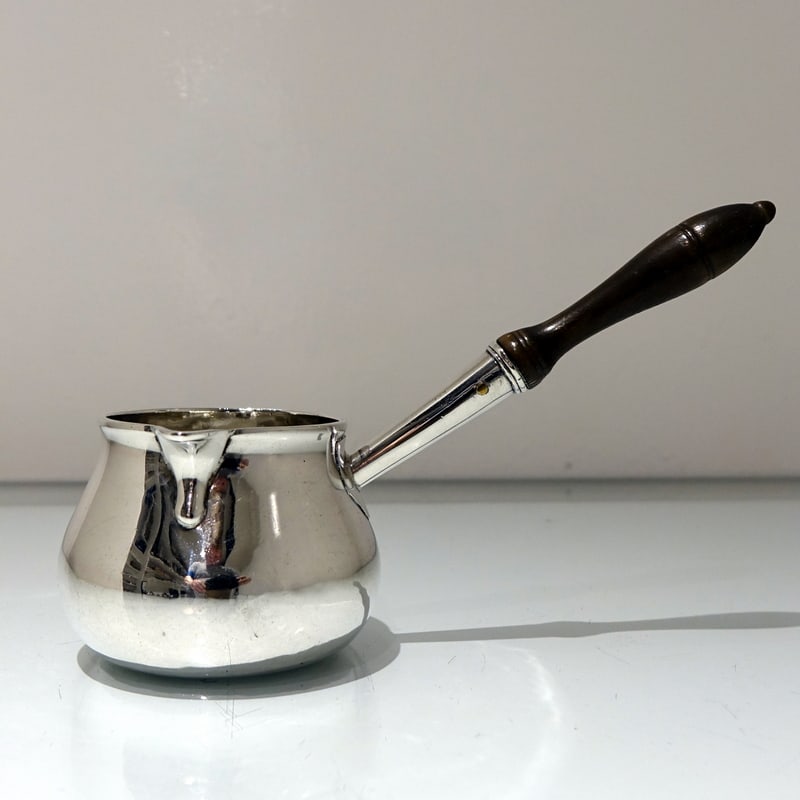 Mid 18th Century Antique George II Sterling Silver Brandy Pan London 1754 Thomas Cooke II & Richard: Title:Mid 18th Century Antique George II Sterling Silver Brandy Pan London 1754 Thomas Cooke II & Richard Gurney Description:Description A splendid plain formed cauldron bowled brandy pan baring an el