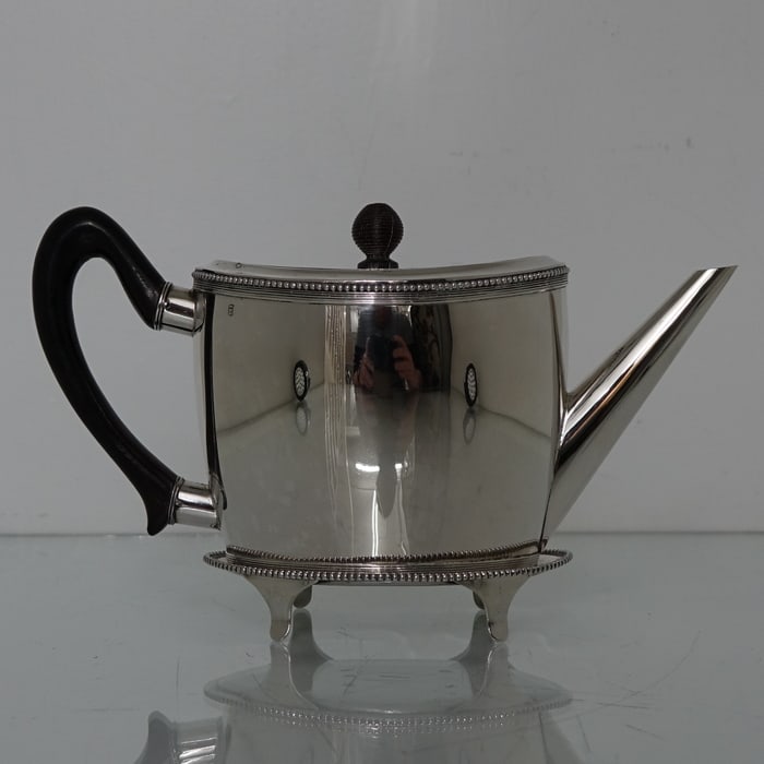 Early 19th Century Antique Silver Teapot on Stand Amsterdam 1805 Willem Diemont