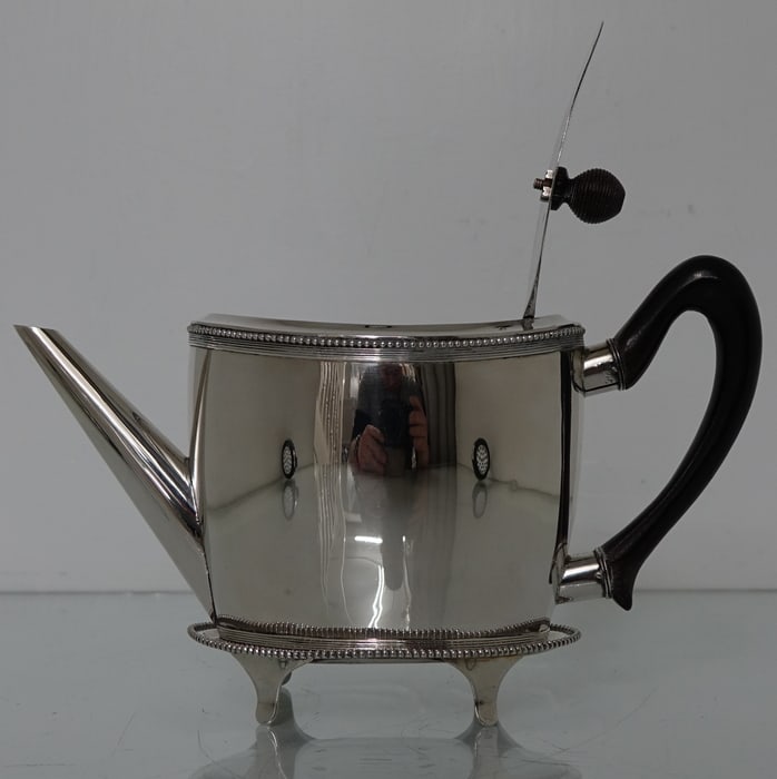 Early 19th Century Antique Silver Teapot on Stand Amsterdam 1805 Willem Diemont - 6